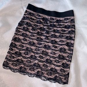 Black/ Mauve Pencil Skirt